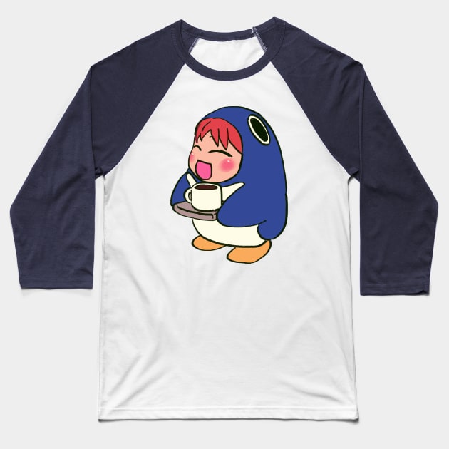 I draw cafe penguin suit chiyo chan serving coffee with a tray Baseball T-Shirt by mudwizard